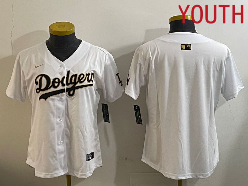 Youth Los Angeles Dodgers Blank White Game 2024 Nike MLB Jersey style 12051